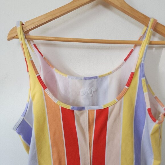 Nike Striped Retro Bodysuit Womens Large Multicolor Rainbow - Picture 2 of 5